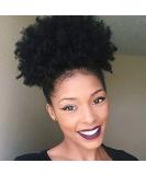 Xtrend Natural Black Afro Pferdeschwanz Kordelzug short afro kinky curly ponytail curly hair Kankalon fiber puff ponytail wrap updo hair extensions with 2 clips 1b 1st piece 1b - Buy Online on SooperMarket.com