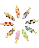 9PCS No Bend Hair Clips  Checkerboard No Crease Hair Clips Curl Pins  Acrylic Resin Flat Styling Clip  Colorful Bang Seamless Duckbill Hair Barrette for Makeup Hairstyle Accessories for Women Girls Type-1 - Buy Online on SooperMarket.com