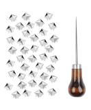 TUZAZO 500 Pieces 10 mm Square Pyramid Studs for Clothing Bag Leather Shoes Punk Rock Jewelry Craft  4 Prong Metal Nailhead Studs Spikes Accessories with Awl (Silver) - Buy Online on SooperMarket.com