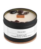 DNAMOFV Injune Coffee Fragrance Candle - Organic Soy 50-Hour Burn Perfect Father's Day Gift for Men & Women - Includes Obsidian & Coffee Beans 200g - Buy Online on SooperMarket.com