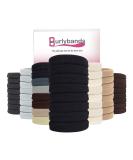 Burly Bands Large Hair Ties for Thick & Curly Hair | No-Slide Seamless Ponytail Holders (8 Pack - Black) | Damage-Free Scrunchies for Sports - Buy Online on SooperMarket.com