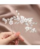 Crystal Wedding Hair Pins - Bridal Hair Pieces for Women - Pack of 3 - Gorais Flower Design (A-Silver) - Buy Online on SooperMarket.com