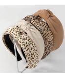 Kotkiddy 4 pieces for women non-slip fashionable women's frontal ligaments for hair sweet hair band for women's hair wide knot leopard pattern hair tires - Buy Online on SooperMarket.com
