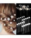 23-Piece Wedding Hair Pins Set - Bridal Pearl Rhinestone Hair Clips for Bridesmaid Women - Buy Online on SooperMarket.com