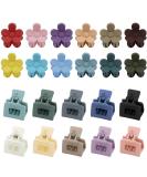 SuPoo 22pcs Mini Claw Clips Set - Flower & Square Hair Clips for Girls - Small Claw Clips for Thin & Thick Hair - Morandi Colors - Buy Online on SooperMarket.com