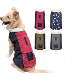 Etechydra Reversible Waterproof Dog Coat Vest with Reflective Trim, Warm Fleece Collar | Red+Black | Small - Buy Online on SooperMarket.com