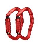 XINDA 22KN Auto Locking Carabiner Clip - Twist Lock, CE UIAA Certified, Heavy Duty - 2 pcs Red - Buy Online on SooperMarket.com