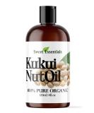 100% Organic Kukui Nut Oil | Pure Cold-Pressed Moisturizer for Skin Hair & Face | Imported From Hawaii | Sweet Essentials (4 fl oz - Buy Online on SooperMarket.com