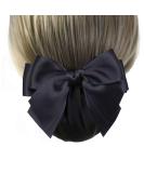 Women's Black Hair Clip Ribbon Barrette with Net Chignon - Professional Hair Bun Cover and Bow-knot Decor - Buy Online on SooperMarket.com