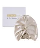 ZIMASILK 22 Momme 100% Mulberry Silk Sleep Cap for Women - Beige Silk Hair Wrap Bonnet - Buy Online on SooperMarket.com