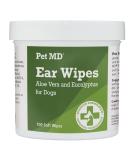 Pet MD - Dog Ear Cleaner Wipes - Otic Cleanser for Dogs to Stop Ear Itching, and Infections with Aloe and Eucalyptus - 100 Count - Buy Online on SooperMarket.com