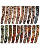 HOVEOX 20pcs Temporary Tattoo Arm Sleeves Arts Fake Slip on Arm Sunscreen Sleeves Body Art Stockings Protector -Designs Tribal, Tiger, Dragon, Skull, and Etc Unisex Stretchable Cosplay Accessories - Buy Online on SooperMarket.com