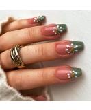 Brishow 24pcs Artificial Press-on Nails with Flower Designs | Sparkle Ballerina Acrylic False Nails for Women & Girls - International Shipping Available - Buy Online on SooperMarket.com
