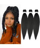 Pre stretched Braiding Hair 14 Inch 3Packs Black - Kanekalon Braiding Extensions - Buy Online on SooperMarket.com
