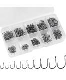 Fishing hooks carbon steel 300 pieces of fishing hooks in 10 sizes fishing hooks with eyelet hooks for fish fishing hooks with barn hooks set with plastic box fishing accessories for salt water fresh water - Buy Online on SooperMarket.com
