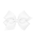 Wee Ones Girls' Classic Grosgrain Moonstitch Edge Hair Bow on a WeeStay Hair Clip  Medium  White White Medium - Buy Online on SooperMarket.com