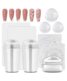EBANKU Clear Nail Stamper Set with Scrapers - 3 Silicone Jelly Stampers, 3 Replaceable Heads - Manicure Tools - Buy Online on SooperMarket.com
