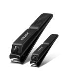 BEZOX Well-Made Nail Clipper Set 2 Pcs Wide Jaw Opening Nail Clipper for Fingernail and Toenail Premium Stainless Steel Sharp Sturdy Finger Nail Clipper Black-2 - Buy Online on SooperMarket.com