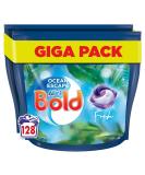 Bold All-in-1 PODS Washing Liquid Laundry Detergent Tablets / Capsules 128 Washes (64 x 2) Ocean Escape With Built-In Lenor Fabric Softener - Buy Online on SooperMarket.com