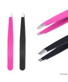 High Precision Tweezers Set - Pluck Eyebrows, Apply Fake Eyelashes, Remove Hair - Pink/Black - Buy Online on SooperMarket.com