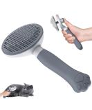 ZIMCATE CATRIATIONS HOUSE FIRST ERGONICACTIONIC CREASE & one-click cleaning & Patented Design Sleber-cleaning brush for short & long-haired dogs/cats/rabbits underwool (gray) - Buy Online on SooperMarket.com