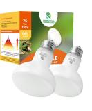 Repti Home 75W Reptile Heating Lamp - 2 Pack | Ideal for Turtles Lizards Snakes & Amphibians - Perfect Terrarium Heat Source - Buy Online on SooperMarket.com