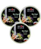 Lyan Mekong River Banh Trang Vietnamese Rice Paper Round 16cm - 300g - Pack of 3 | Gluten-Free | Vegan | Halal | 100% Natural Rice Paper - Buy Online on SooperMarket.com