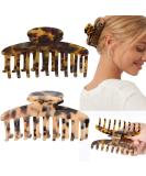 Big Claw Hair Clips 3.8 Inch Tortoise Banana Hair Clips for Women Girls Thin Hair French Design Celluloid Leopard Print Strong Hold Hair Clips for Thick Hair , 2 Color Available (2 Packs) - Buy Online on SooperMarket.com