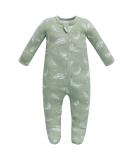 Owlivia Organic Cotton Baby Boy Girl Zip Front Sleep 'N Play Footed Baby Sleepwear Long Sleeve Pyjamas from Newborn to 18months 3-6 Months Feather - Buy Online on SooperMarket.com