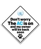 Dog AC Shield - Car Sign for Pet Safety | Climate System Sign | 14x14 cm Suction Cup Dog-Air Change Sign - Buy Online on SooperMarket.com