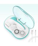 Rechargeable Facial Cleansing Spin Brush Set - 4 Exfoliating Brush Heads | Waterproof Face Spa System by CLSEVXY - Gentle Exfoliation & Deep Scrubbing - Buy Online on SooperMarket.com