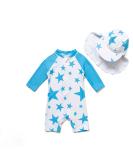 Bonverano Baby Boys Swimsuit UPF 50+ Long Sleeve Zipper One Piece Blue Star 2-3 Years - Buy Online on SooperMarket.com