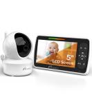 5 Large Display Video Baby Monitor w/ Remote PTZ, Night Vision & Lullabies | Two-Way Audio & Temp Display | 960ft Range Camera and Audio 650 - Buy Online on SooperMarket.com
