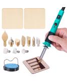 YIHUA 930-IV Pyrography Wood Burning Pen Kit - Adjustable Temperature - Power Switch - Heat Deflector - Rubber Grip - 13PCS Accessories - Stencil - Wood Pieces - Ideal for Woodburning DIY Crafts - Buy Online on SooperMarket.com