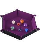 SIQUK Double Sided Dice Tray - Folding Hexagon PU Leather and Velvet Holder - Buy Online on SooperMarket.com