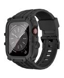 YALOCEA Compatible with Apple Watch Band 44mm with Case Built-in Screen Protector Rugged Shockproof Strap Bumper Cover with Tempered Glass Screen Protector for iWatch Series 6/SE2/SE/5/4 Matte Black Matte Black 44mm - Buy Online on SooperMarket.com