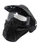 Independent Tactical Paintball Mask for Airsoft BB Hunting CS Game - Impact Resistant Full Face Gear with Goggles for Outdoor Activities - Black/Clear Lens - Buy Online on SooperMarket.com
