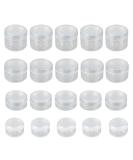 Liujzzi 20-Piece Travel Cosmetic Container Set | Glass Pots with Clear Lids for Creams Samples & Makeup Storage (5g 10g 15g 20g) - Buy Online on SooperMarket.com