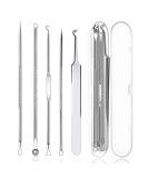 Pimple Popper Blackhead Remove Tool Comedone Extractor Tweezers Set Stainless Steel Acne Spot Pimple Popping Kit with Box(5 Piece) - Buy Online on SooperMarket.com