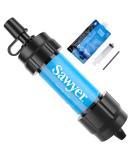Sawyer Mini PointONE Water Filter Outdoor Emergency Supply Removes 100% Microplastics and 99.99999%* of all Bacteria (Blue) - Buy Online on SooperMarket.com