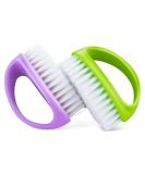 Amaxiu Hand Nail Brushes 2pcs Grip Clean Heavy Duty Nail Brushes for Cleaning Fingernails Nylon Firm Stiff Bristles Deep Clean Scrubber for Mechanics Gardeners Hand Under Nails Toes(Green Purple) - Buy Online on SooperMarket.com