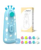 Megainvo Electric Baby Nail File Trimmer with 10 Grinding Heads - Safe, Quiet, LED Light - Baby Nail Clippers for Newborns & Toddlers - Blue - Buy Online on SooperMarket.com
