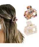 Runmi Hair Clips Acetic Acid Hair Clips French Design Strong Hold Hair Accessories for Women Girls 2 Pack - Buy Online on SooperMarket.com