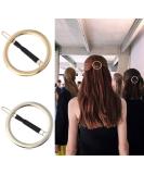 GIYOMI Hollow Hoop Round Circle Hair Clip Set - Minimalist Metal Bobby Pins for Women and Girls - Ponytail Holder Hair Accessories in Gold & Silver - Buy Online on SooperMarket.com