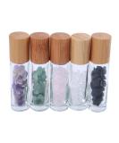 Constore Gemstone Roller Bottles - 5 PCS 10ML Refillable Roll On Bottles with Healing Crystal Chips - Ideal for Perfumes and Aromatherapy Oils - Buy Online on SooperMarket.com