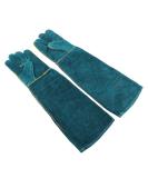 Joyzan Animal Handling Gloves Bite Proof Durable Reptile Scratch Protection Anti Safety Ultra Long Leather Mitten for Bathing Grooming Welding Resistant Catch Pets Grasping Biting Squirrel Snake Dog Blue - Buy Online on SooperMarket.com