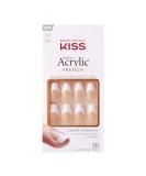 KISS Salon Acrylic French Nail Manicure Set, Medium Length, Square, Je T'aime, Nail Kit Includes Pink Gel Nail Glue (Net Wt. 2 g / 0.07oz.), Mini File, Manicure Stick, and 28 Fake Nails - Buy Online on SooperMarket.com