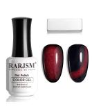 RARJSM Burgundy Cat Eye Gel Nail Polish - Diamond Black Red Velvet Glitter 15ml - UV LED Soak Off for Home Salon Christmas Manicure - Buy Online on SooperMarket.com