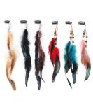 Feather Hair Clip Extensions Handmade Feather Extension Tribal Feather Braided Beads Headdress 6 PCS Feather 6pcs - Buy Online on SooperMarket.com