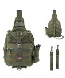 YVLEEN Fishing Tackle Backpack with Rod Holder | Water-Resistant Fishing Gear Bag for Men | Army Green | Standard Size 11.8x8.6x4.3inch - Buy Online on SooperMarket.com